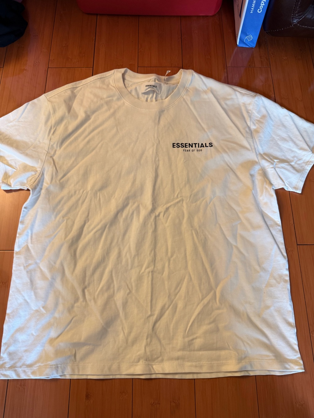 Fear of God ESSENTIALS Cream Crewneck Logo Tee